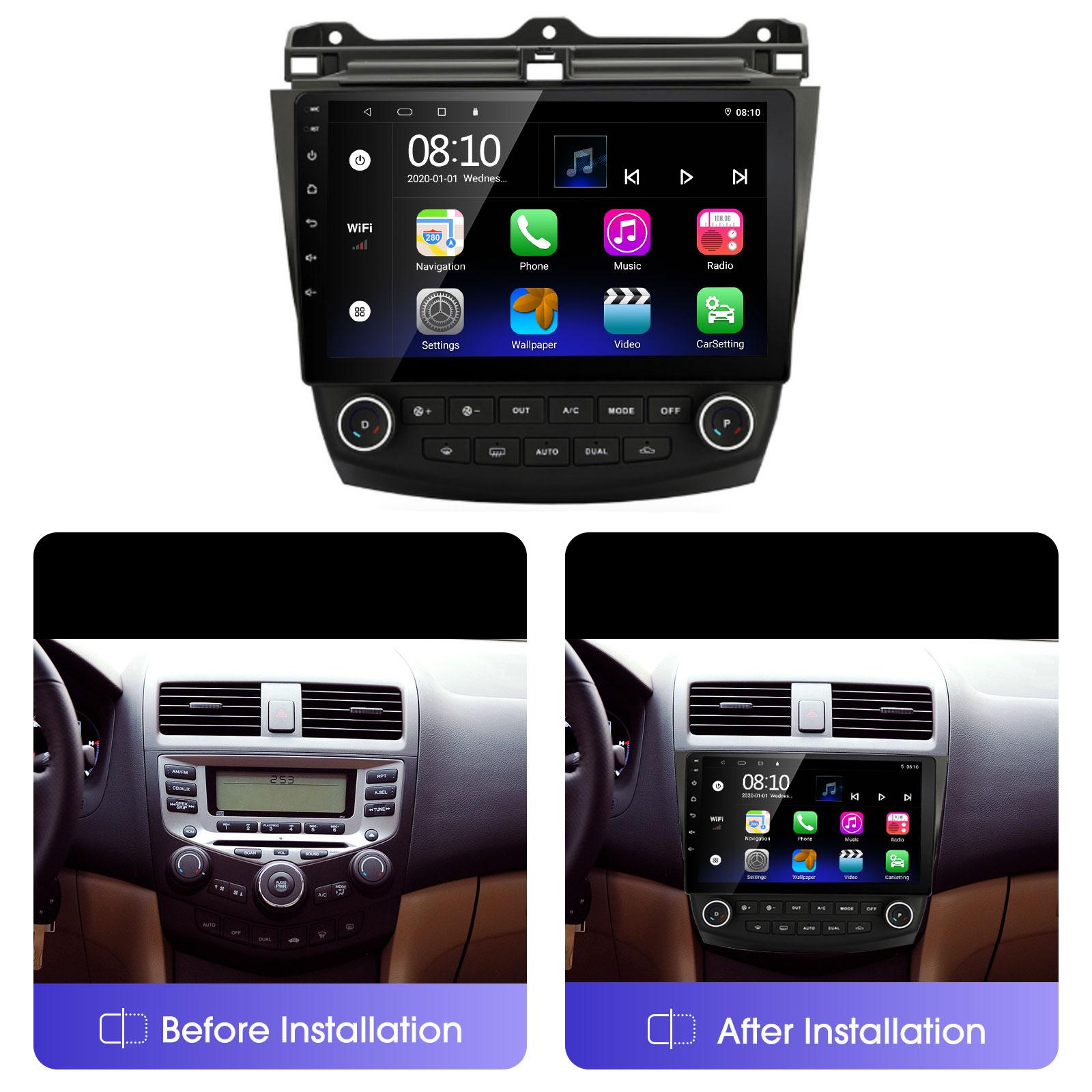 

Carplay & Android Auto Android Car Stereo fo Honda Accord 7th 2003-2007 10 inch Capacitive Touch Screen GPS Navigation