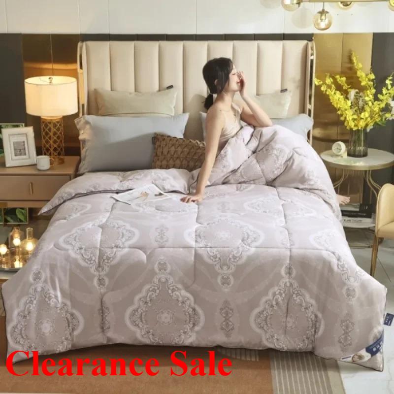 2025 cotton printed silk quilt mulberry silk spring and autumn quilt thickened winter quilt universal in all seasons