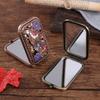 Square Compact Pocket Mirror Vintage Double Sided Mirror Luxury Peacock Makeup Mirror Beauty