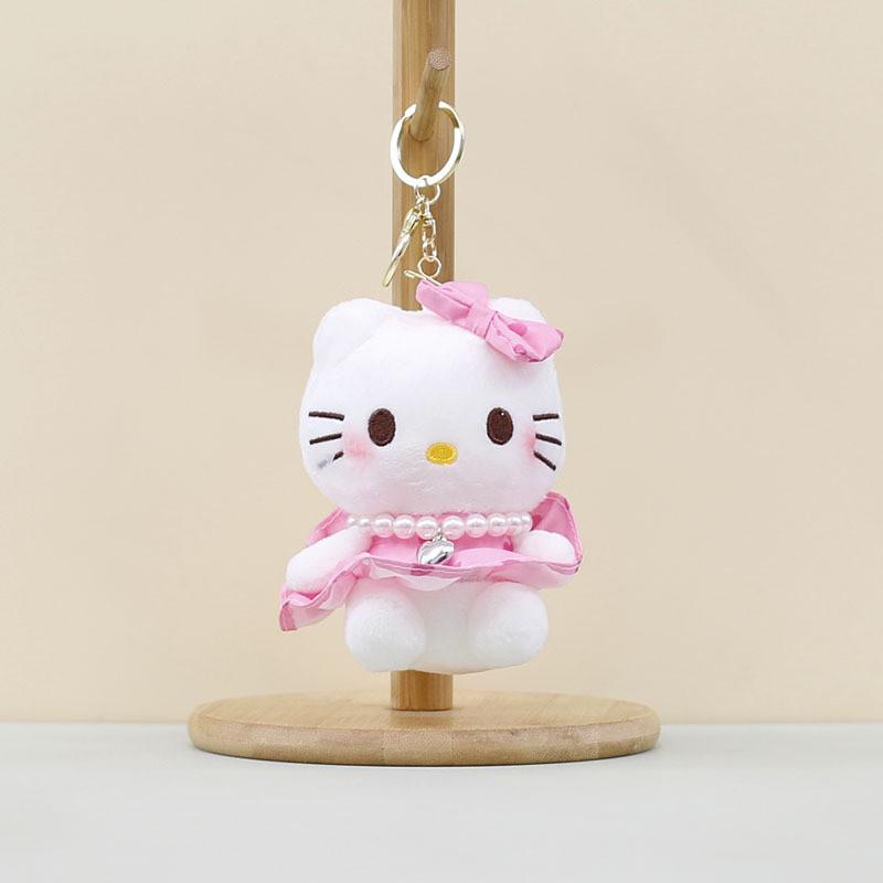 

Stylish And Cozy Kt Cat Plush Keychain With Adorable Features For Cat Lovers Collectors And Fuchsia Floral Cat