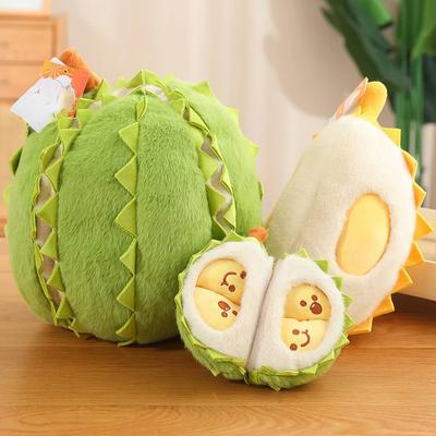 Jucărie de plus Durian roșu pentru internet creativ Jucărie de decompresie Tiktok cu Durian poate rupe Cadou surpriză de naștere pentru fete și băieți