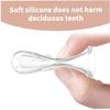 PULABO Baby Training Toothbrush, Baby Finger Toothbrush with Silicone Gum Scouring Massager and White Box, Transparent Oral Care Tool, Long-Lasting