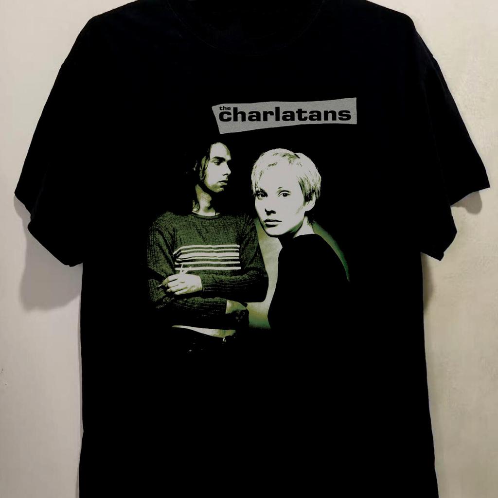 Vtg The Charlatans Band Tour Cotton Black Full Size Unisex T Shirt MM719