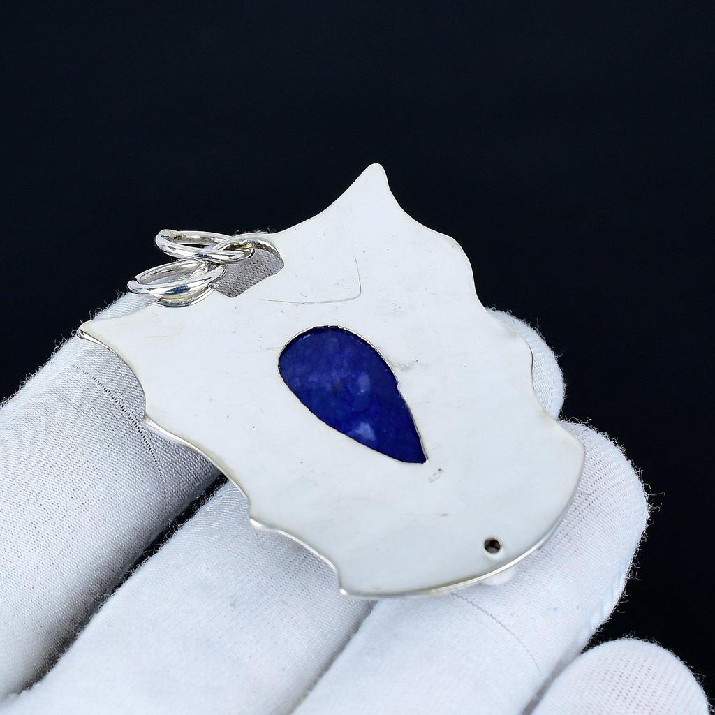 Blue Sapphire Pendant, 925 Sterling Silver Handmade Jewelry, Sapphire Silver Pendant, Party Wear Jewelry For Women's, Pendant Wadding Gift