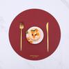 Round placemat table mat leather western food mat thermal insulation mat cloth Nordic household bowl coaster anti-scalding leather placemat