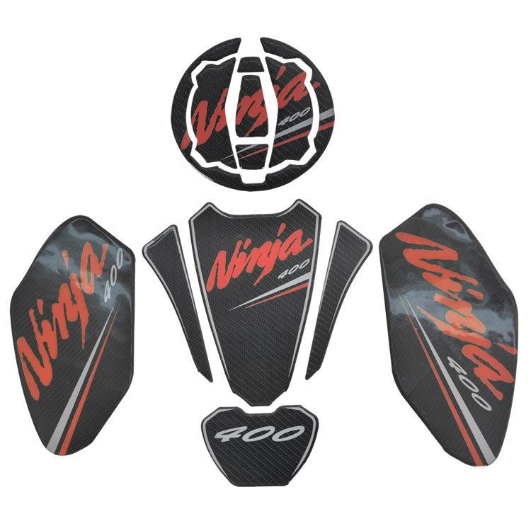 Decalcomanii tip os de pește din fibră de carbon și autocolante pentru rezervorul de combustibil Kawasaki Ninja 400