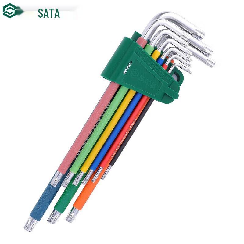 SATA 9-Piece Extra Long Torx Security Bit Wrench Set T10-T50