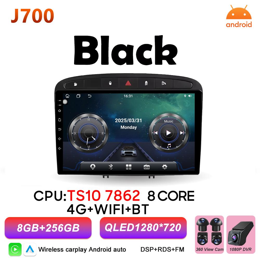 Android 16 Carplay For Peugeot 308 308SW 408 2007 2008 2009 2010 2011 - 2020 Multimedia Player Bluetooth DVD 2k Touch Screen 5G