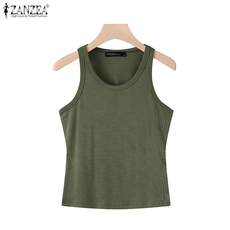ZANZEA Women Summer U-Neck Sleeveless Tight Vest Tops