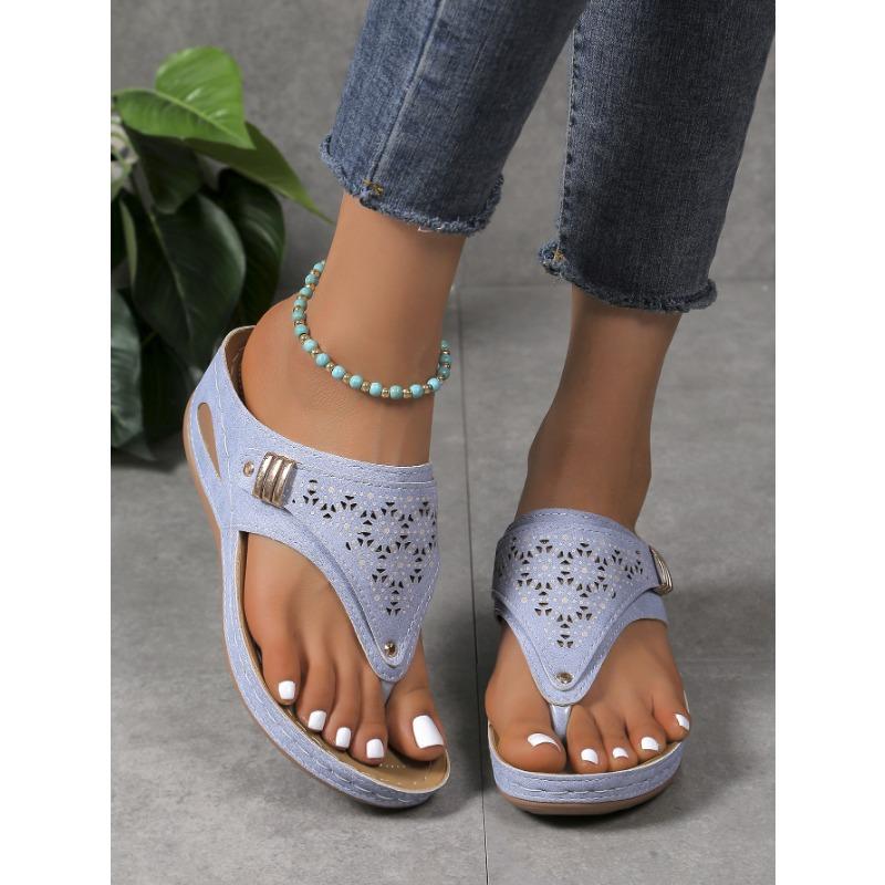 Cool slippers for women's summer new large size hollow metal thick bottom cool slippers for women