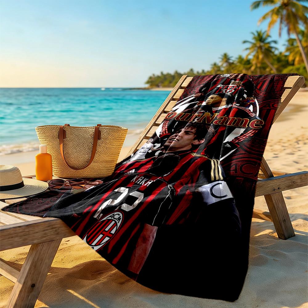 Ac Milan Customizable Name Beach Towel Soft Durable Quick-Dry Portable for SwimmingBeachCamping Travel Beach AccessoriesGym