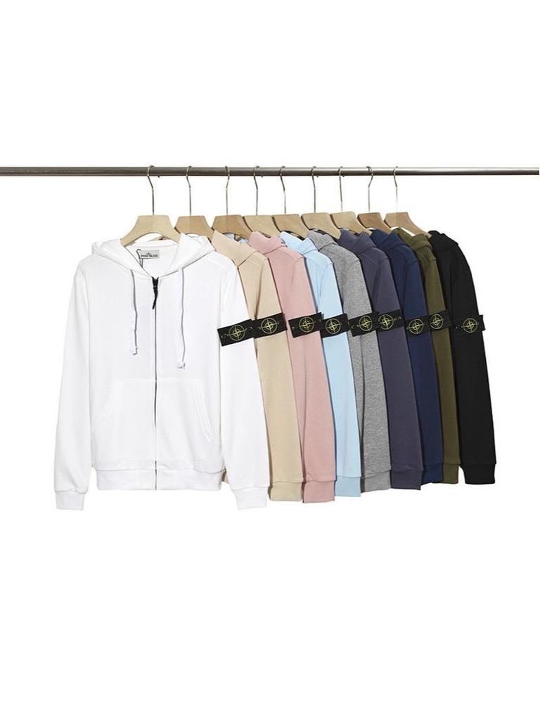 Cross Classic Stone Einfarbig Unisex Rundhals Langarm Hoodie