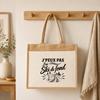 Sac cabas jute - PLANETEE - J'peux pas minimaliste - Toile de jute et coton - 43×33×21 cm (21 L) - Anses 65 cm