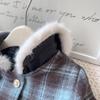 Girls' Preppy Winter Coat & Pleated Skirt Set - AWB003