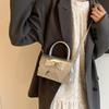 Chic Patent Leather Mini Top Handle Bags with Statement Bow Detail Detachable Crossbody Bag Strap Versatile Party Shoulder Purse