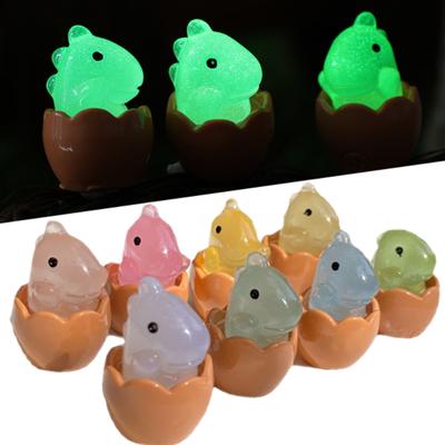Luminous Resin Dinosaur Egg Car Ornament Decoration Night Glowing Cartoon Dinosaur Eggs for DIY Car Interior Home Bedroom Decor