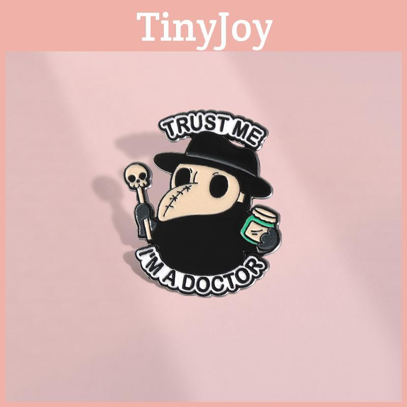 Stylish Alloy Cartoon Character Brooch Doctor Mask Inspired Badge For Fashion Enthusiasts