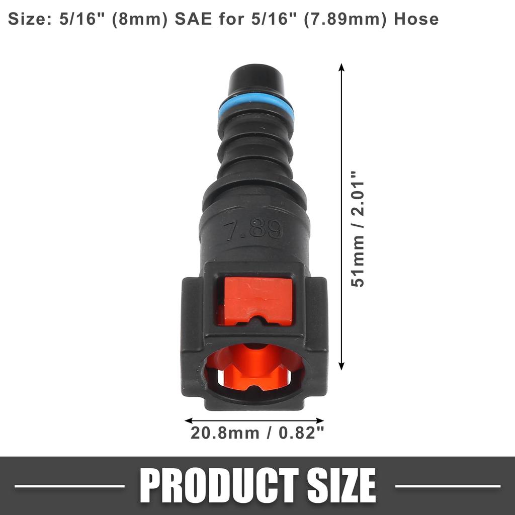 A ABSOPRO Car Fuel Line Hose Quick Release Connector Straight 5/16" 7.89mm SAE To