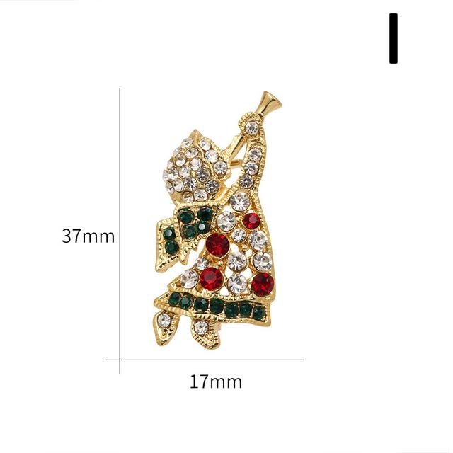 

Милые рождественские броши-значки Санта-Клауса, костыли, лось, снеговик, костюм со стразами, брошь-булавка для женщин и девочек, новогодние подарки