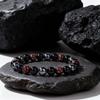 Festive Gifts Black Onyx Hematite Red Gold Flake Glass Beaded Bracelet Minimalist Fashion Jewelry For Men Women Daily Wear Gift