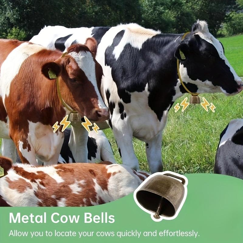 10 יחידות פעמוני חיות ממתכת עמידים במיוחד עם צליל ברור וחזק, פעמוני חווה וינטג' מתאימים לבקר, סוסים, כבשים, עזים, חזירים ותרנגולות
