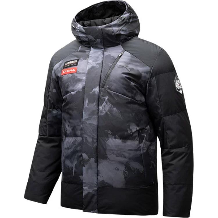 

Anta Comfortable Casual Minimalist Color-Block Warm Hooded Down Jacket Men Outerwear Basic-Black All-Over-Print 152517915S-5 M