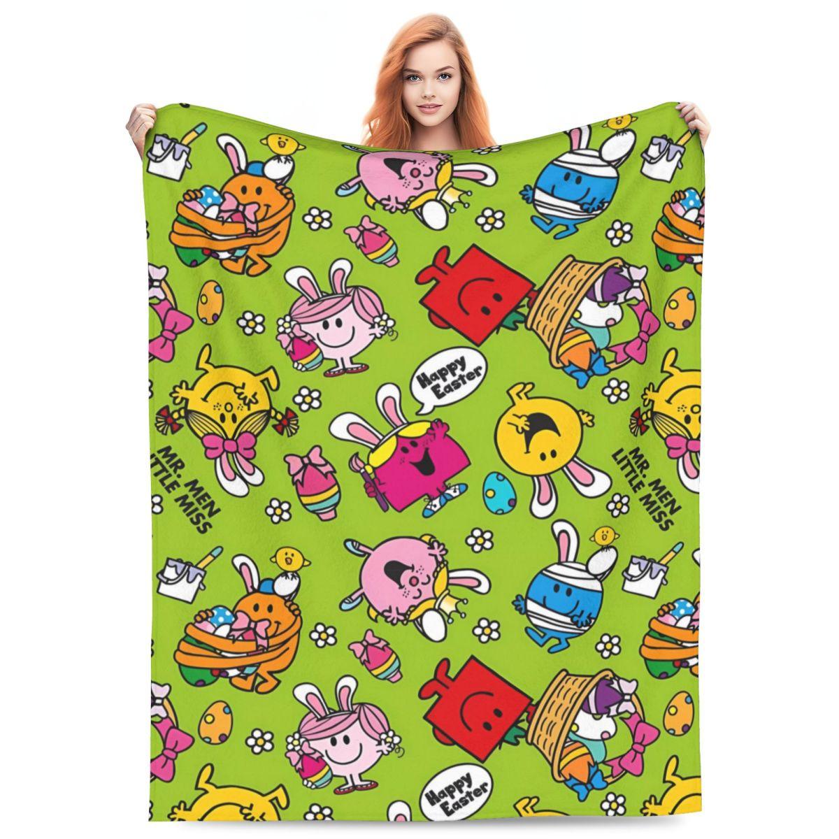 Mr Men Little Miss All Characters Blankets Camping Flannel Throw Blanket Living Room Super Warm Design Quality Bedspread Gift 30x40in