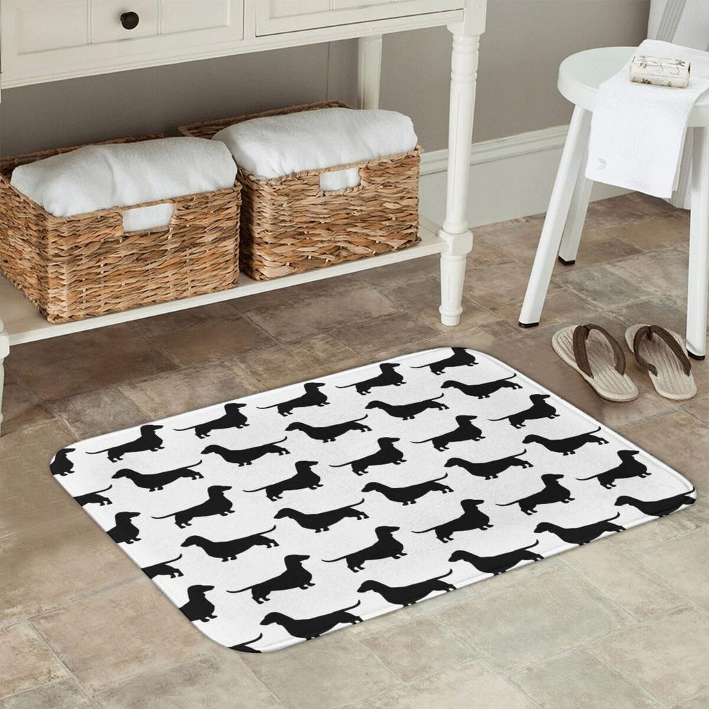 Dachshund Outline Non-slip Doormat, Machine Washable Polyester Rug, Great for Home Decoration Suitable for Bathroom Decoration