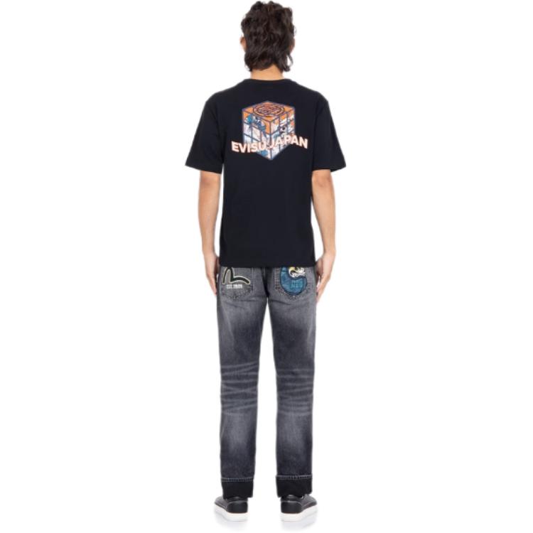 Evisu T-Shirts Men's Crew Neck Moderate Straight Fit 2EAHTM2TS509XXCT