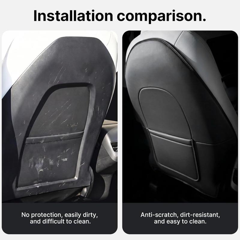 For Tesla Model 3 Y 2Pcs Seat Back Anti Kick Pad Leather Wear-Resistant Anti-Dirty Seat Backrest Protective Mat Car Accessories