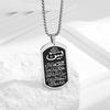 Retro Military Tag Stainless Steel Pendant Necklace - Men's Titanium Steel Identity Tag Jewelry