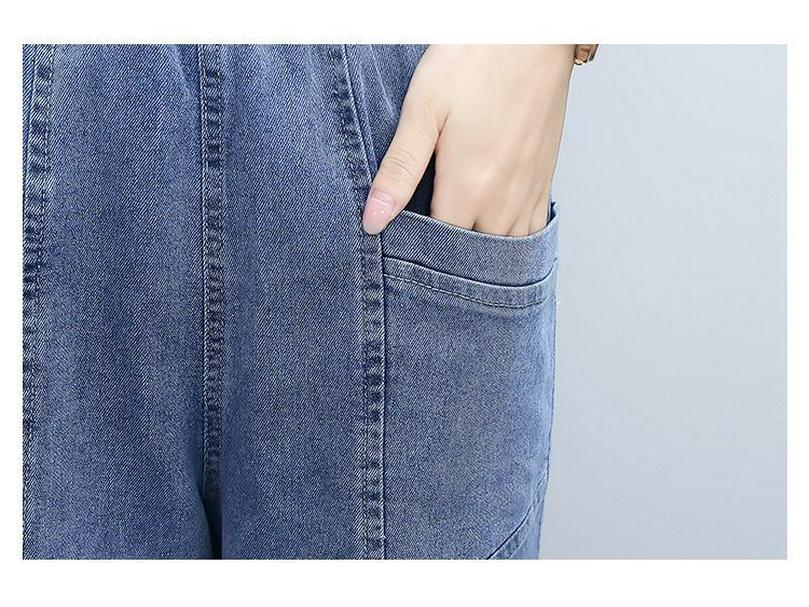 2026 New Women's High Waist Mom Jeans - Spring/Summer Slimming Harem Carrot Pants for Middle-Aged - Cropped Straight Leg