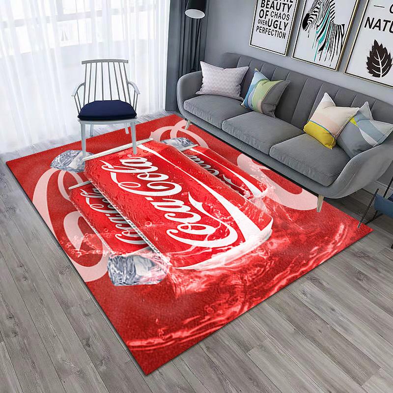 Christmas gift Halloween themed cola beverage Coca Cola carpet is suitable for living room and bedroom doormats office balcony decorative carpet V25