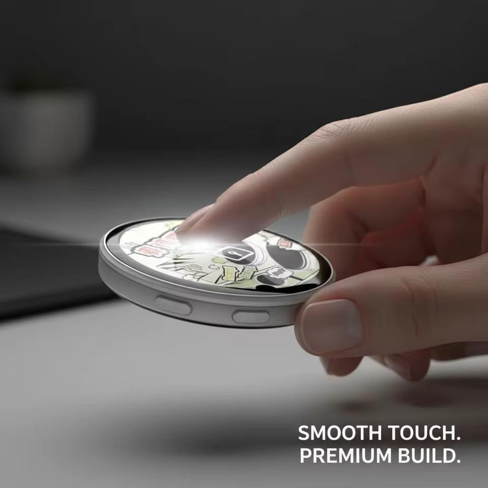 Dynamický elektronický anime e-odznak displej pin fototag chytrý kybernetický odznak 1,7palcový HD displej Bluetooth elektronická zobrazovací obrazovka