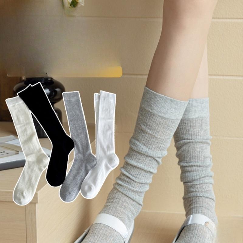 Ballet-style Calf Socks for Women In Summer, Thin and Slimming, Mesh Breathable, Grey Long Pile Socks for Summer