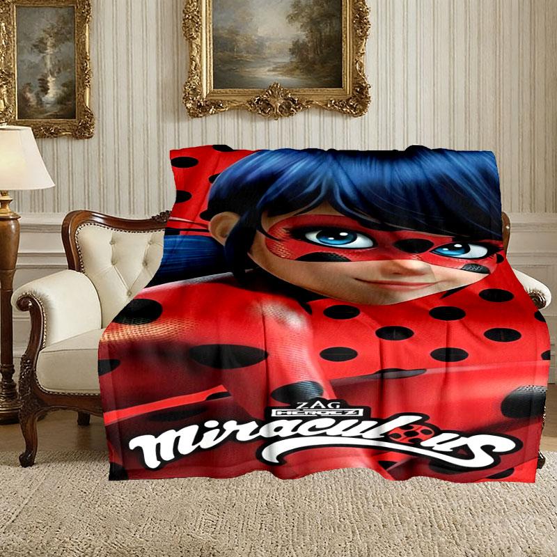 1pz Morbida Coperta Coccinella, Coperta Stampata Leggera e Resistente, Perfetta per Casa, Divano, Letto, Picnic, Viaggio, Ufficio
