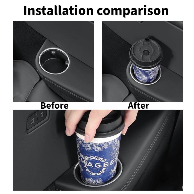 For Tesla Model YL 2025 Third Row Water Cup Holder, Car Beverage Rack Drinks Storage Tank Slot, Silicone Interior Accessories