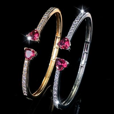 Modisches, Leichtes und Luxuriöses, Steinbesetztes, Schlichtes und Vielseitiges, Herzförmiges Armband für Damen