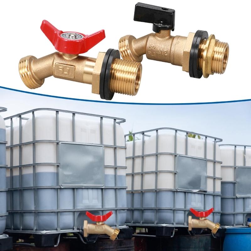 Sturdy Brass Rainwater Tap Connectors for Home Renovations Pipe Fittings Water Accessories with Random Gasket Color