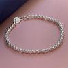 European Bestseller: 925 Silver Plated Round Box Necklace, 50-60CM, 4MM