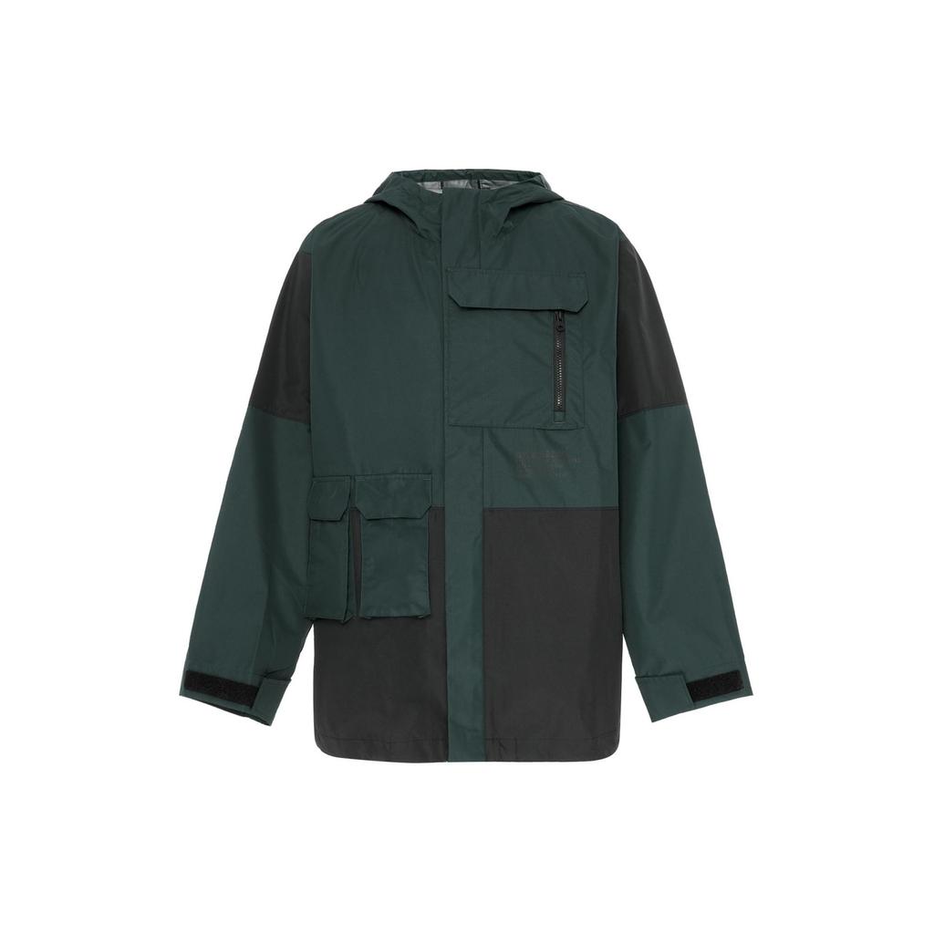 Vans Color-Block Hooded Zip Jacket With Long Sleeves Men Jackets Dark-Green VN0A54O7PRM