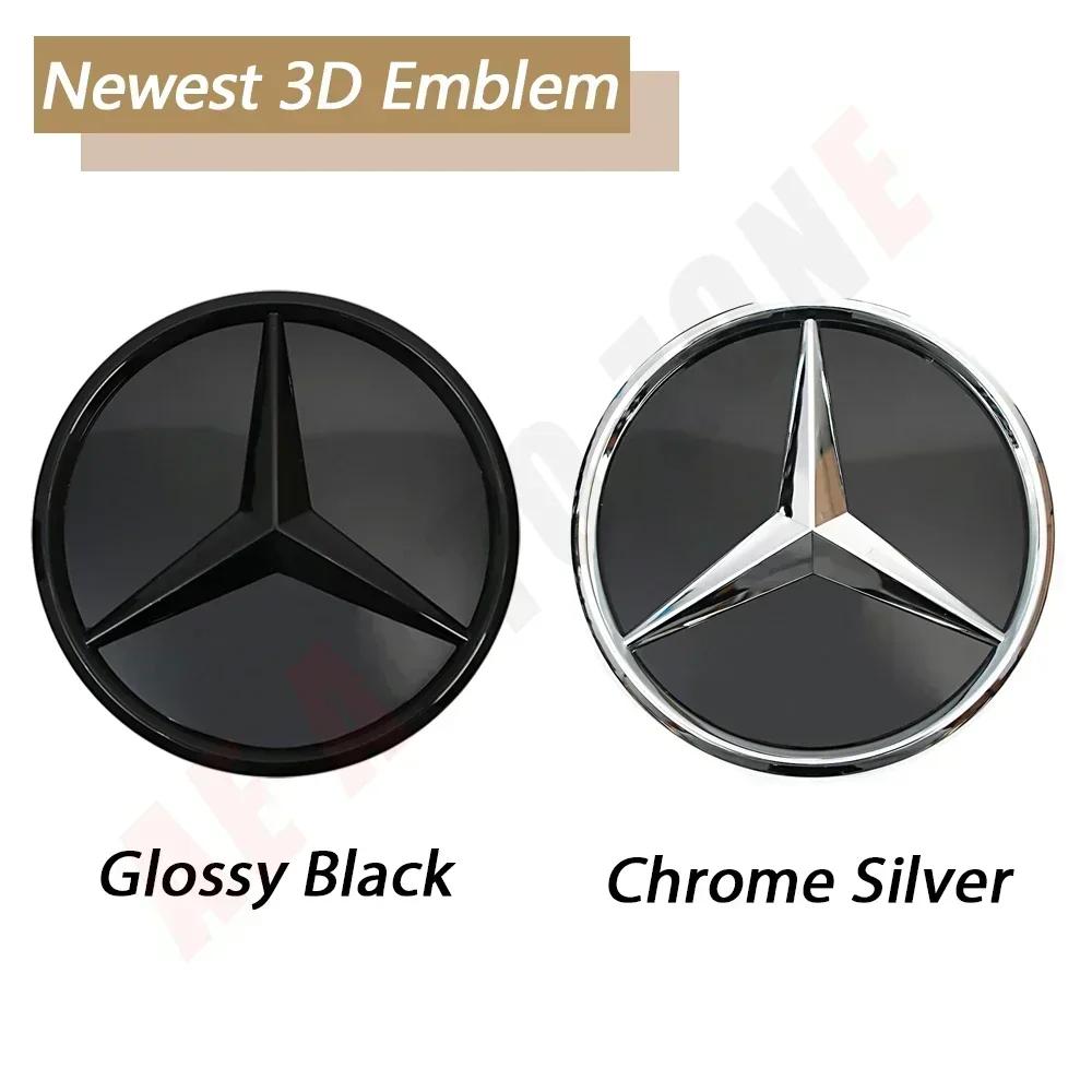 Car Sticker 2025 Hot For Mercedes Benz 3D Mirror Front Grille Emblem For Mercedes Benz A/B/C/E/S/R/ML/SL W176 W246 W205 W212 W20