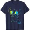 Disney Lilo & Stitch Cool Stitch Neon Outline Chest Portrait T-Shirt
