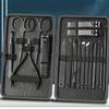 7/18pcs Professional Nail Clipper Set with Storage Box Stainless Steel Black Nail Beauty Kit for Ear Manicure Pedicure Care Tool