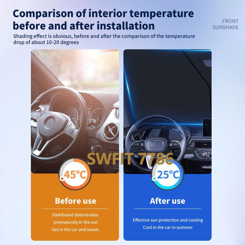 Car Front Sunshade For Hyundai Kauai Kona EV 2019 2018 - 2026 SX2 OS Accessorie Windshield Window Heat Insulation Sun Protection
