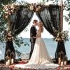 Xiaomi 2pcs 8m Black Polyester Tulle Draping Fabric Sheer Chiffon Wedding Arch Stage DIY Decor for Birthday Halloween Christmas Party