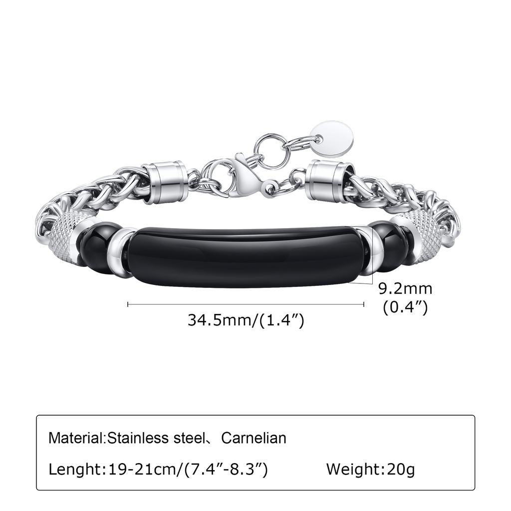 Trendy Natural Tiger Eye Stone Turquoise Bracelet for Men, Stainless Steel Adjustable Wristband, Punk Fashion Jewelry Gift
