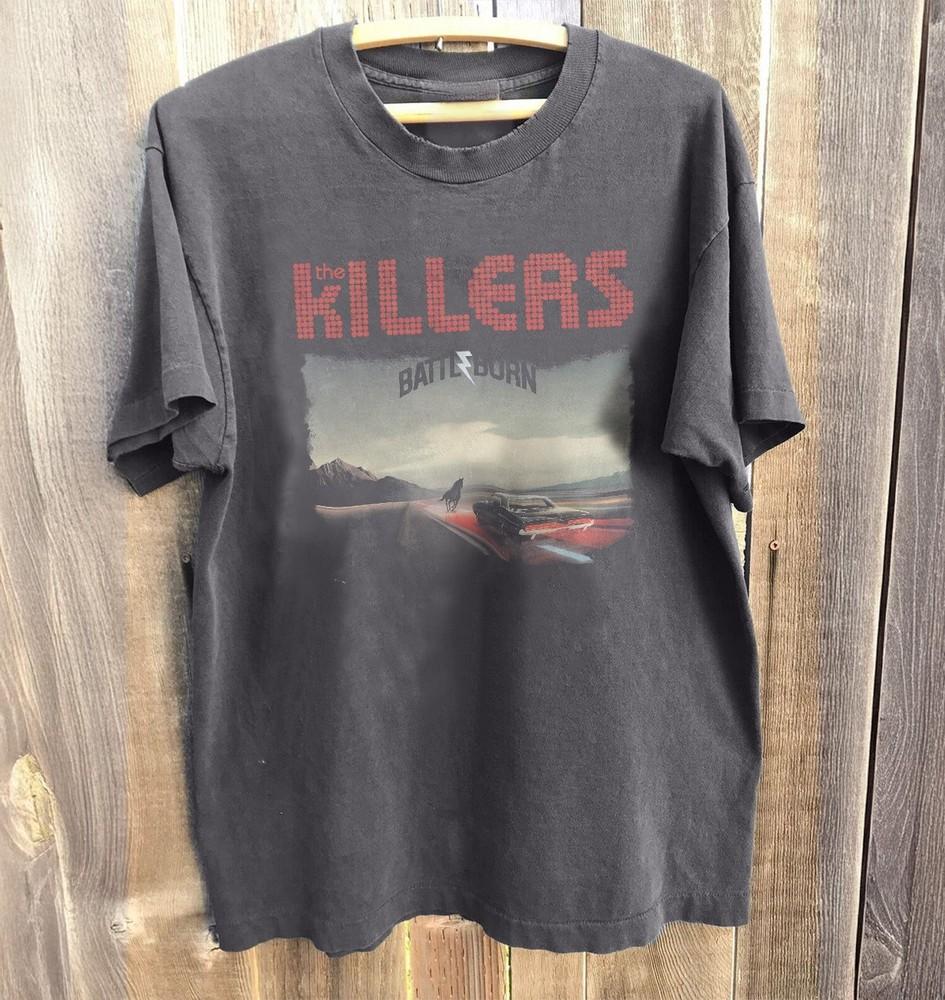 HOT THE KILLERS BATTLE BORN Unisex Charcoal Cotton Tshirt Size S5XL Unisex T-Shirt L