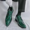 Men Derbys Oxford Leopard Print Personality Nightclub Leather Business Shoes Men's Tuxedo Wedding Dance Shoes Red Green Plus Size