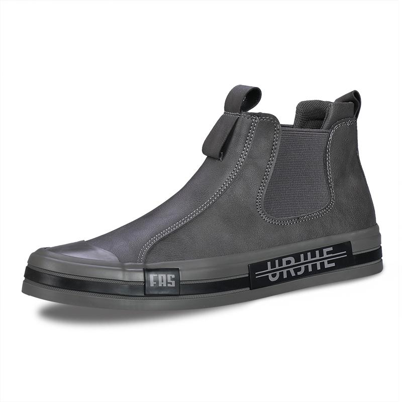 Autumn Leather Casual Sneakers Men Fashion Yellow Mens High Top Shoes Leather Moccasins Comfortable Loafers Shoes For Men 2024
